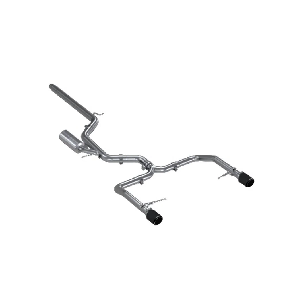 Fits 19-21 Volkswagen Jetta 3_ Cat Back Dual Split Rearwith Carbon Tips-S46083CF